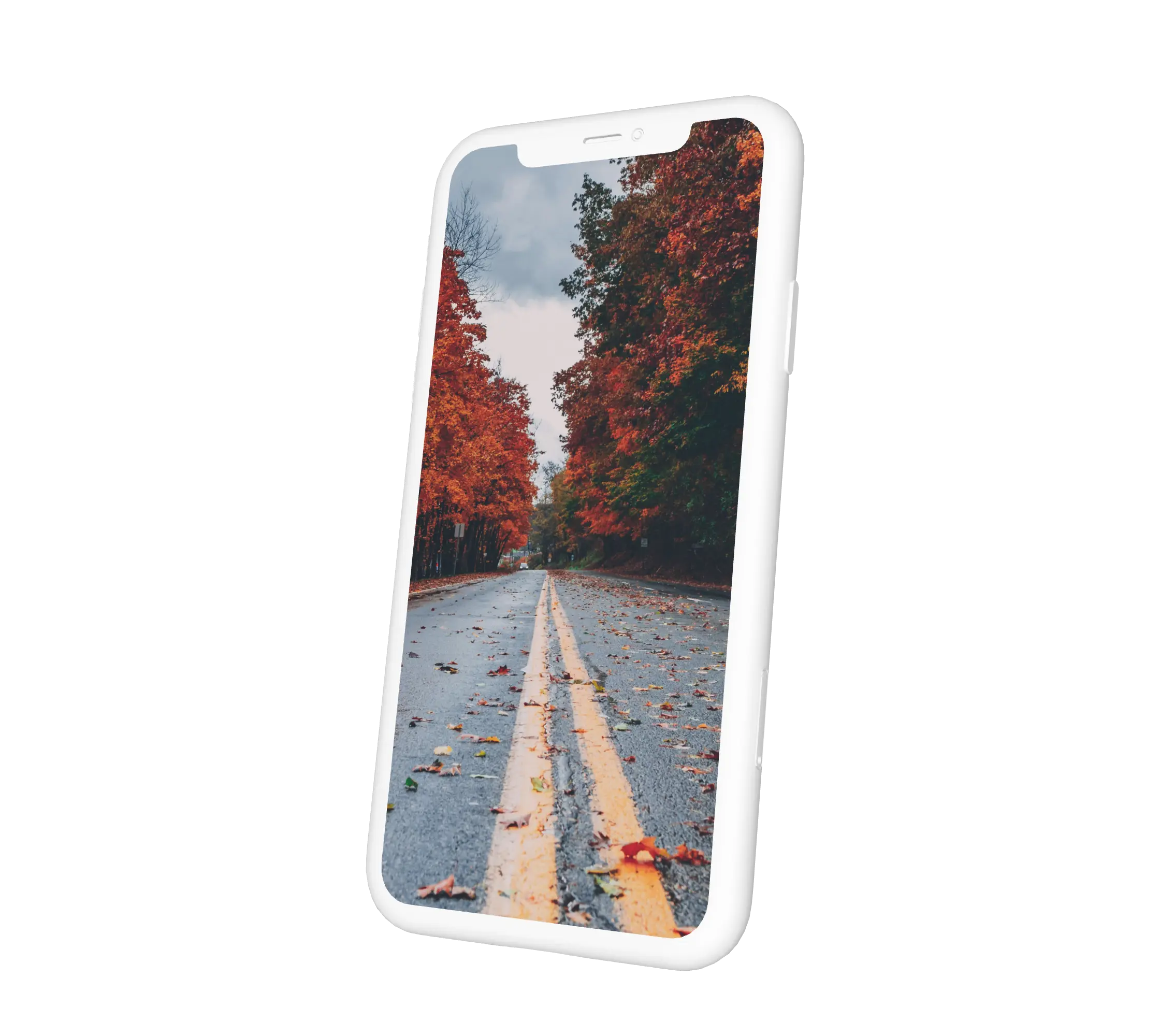 Őszi autóút háttérkép telefonra